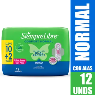 Toalla Femenina Stayfree Normal Alas x12 Toallas