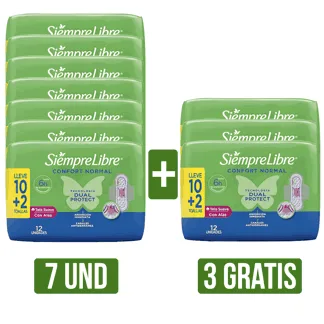 7Und Toalla Femenina Gts 3Und Toalla Femenina (Stayfree Normal Alas x12d Toallas)