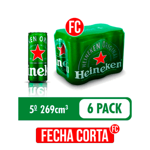 Cerveza Heineken Lata SixPack x6Un x269ml