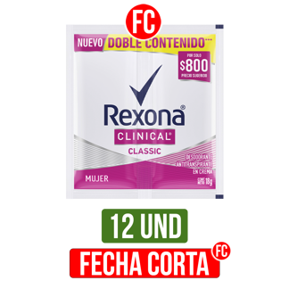 Desodorante Rexona Clinical Classic Mujer Sachet x12Un x18gr