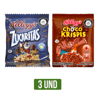 3Un Cereal Kellogg Bolsa(Zucaritasx275gr/Choco Krispisx275gr)