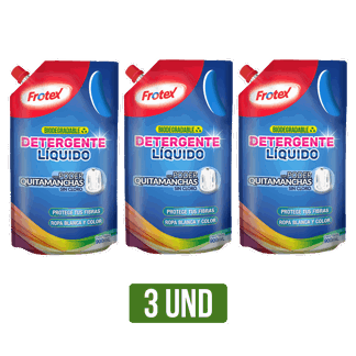 3Un Frotex Detergente Líquido Poder Quitamanchasx900mll