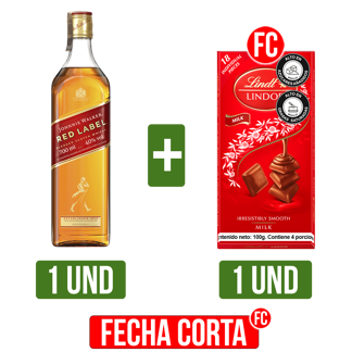 Johnnie Walker Red Label whisky escocés 700 ml + Lindt Lindor Milk x100gr