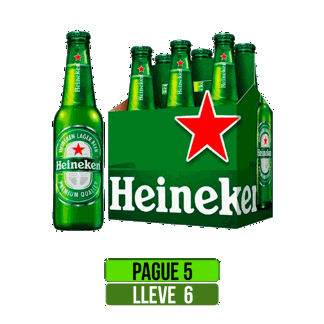 Cerveza Heineken Pague 5 Display lleve 6 Display Sixpack x330ml