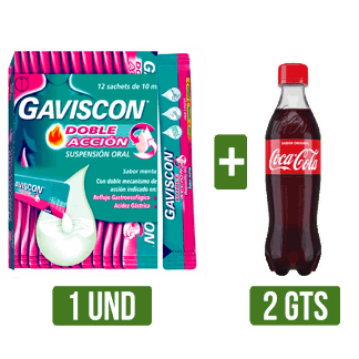 Display Gaviscon Doble Accion Sachet x12Un Gts 2Un 
Gaseosa Coca-Cola Pet x400ml