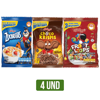 4Un Cereal Megapaketicos(Zucaritasx115gr/Choco Krispisx115gr/Froot Loopsx90gr)
