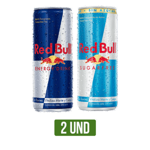 2Un Energizante (Red Bull / Sin azucar)x250ml Dto