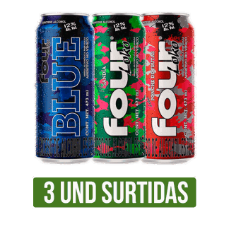 3Un Four Loko Surtido (Blue/Sandia/Ponche/Gold/Purple) x473ml