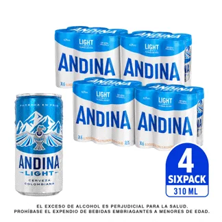 Cerveza Andina Light Lata x24Un x310ml