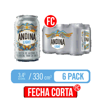 Cerveza Andina Light Lata SixPack 4Dp x6Un x330ml