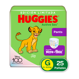 Pañal Huggies Pants Active Sec Talla L Singlepk x25 Pañales