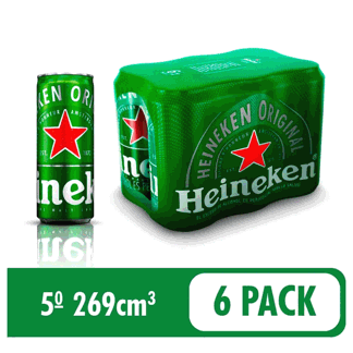 Display Cerveza Heineken Lata SixPack x269ml