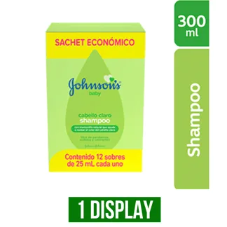 1Display Shampoo Johnson’S Baby Claro Sachet x12Un x25ml