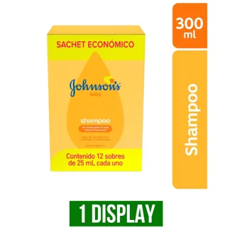 1Diplay Shampoo Johnson´S Baby Original Sachet x12Un x25ml