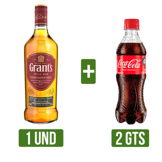 Whisky Grant’s Triple Wood x700ml Gts 2Un Coca cola x400ml