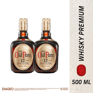 2Un Whisky Old Parr 12 años x500ml