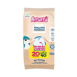 Toallitas Húmedas Arrurrú Extra Acolchonaditas Avena & Karité x20 Toallitas