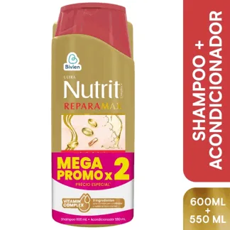 Oferta (Shampoo Nutrit ReparaMax x600ml + Acondicionador Nutrit ReparaMax x550ml)