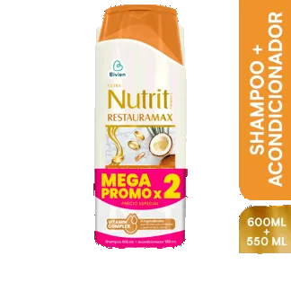Oferta (Shampoo Nutrit RestauraMax x600ml + Acondicionador Nutrit RestauraMax x550ml)