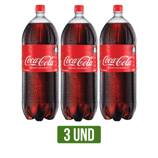3Un Gaseosa Coca-Cola Botella Pet x3000ml