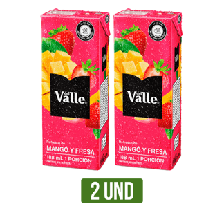 2Un Jugo Frutal Del Valle Mango Y Fresa x188ml