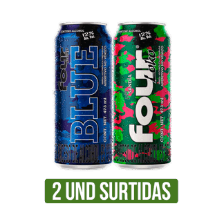 2Un Four Loko Surtido (Blue/Sandia/Ponche/Gold/Purple) x473ml