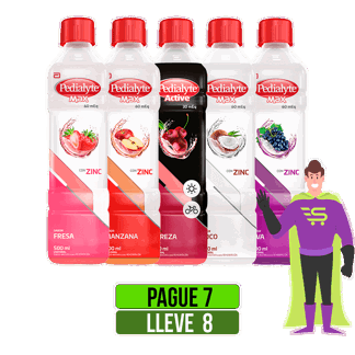 Pague 7 Lleve 8 Pedialyte Surtido Max Zinc Meq x500ml