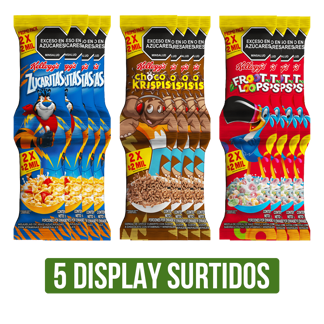 5 Display Cereal (Froot Loopsx50gr/Zucaritasx60gr/Choco Krispisx60gr)