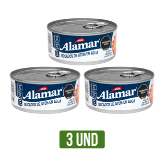 3Un Atún Alamar Bocados Agua x140gr