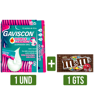 Gaviscon Doble Accion Sachet  Gts Chocolate M&M’S Singles x47.9gr