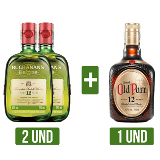 2Un Whisky Buchanan´s D´Luxe x750ml + Whisky Old Parr 12años x750ml