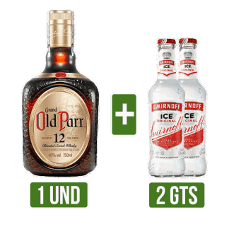 Old Parr 12años x750ml Gts 2Un Smirnoff Ice x275ml