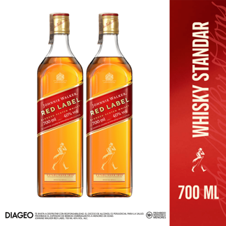 2Un Whisky Johnnie Walker Red Label x700ml