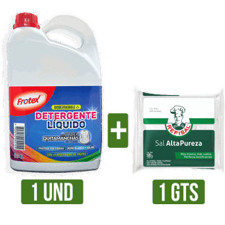 Detergente Líquido Biodegradable Frotex x4000ml Gts Sal Refisal x500gr