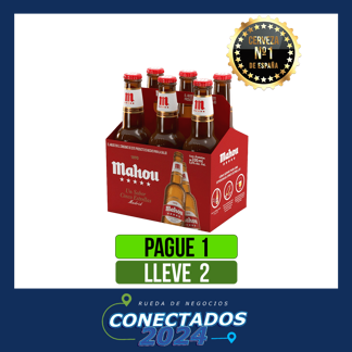 Pague 1 Lleve 2 Display Cerveza Mahou 5 Estrellas x330ml