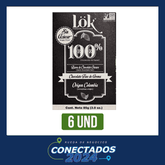 6Un Barra De Chocolate Lok 100% Origen Colombia x85gr