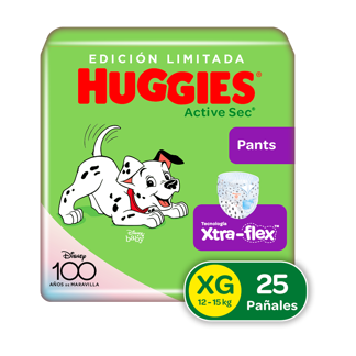 Pañal Huggies Pants Active Sec Talla XL Singlepk x25 Pañales