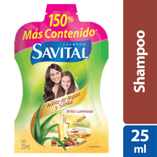 Shampoo Savital Aceite de Argan Sachet x20Un x25ml