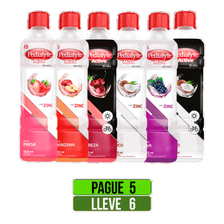 Pague 5 Lleve 6 Pedialyte Max Zinc Surtido x500ml