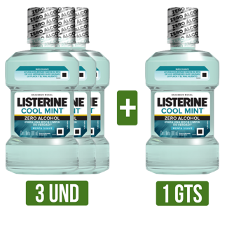 3Un Enjuague Bucal Listerine Gts Enjuague Bucal Listerine (Zero Menta Suave x180ml)