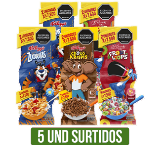 5Un (Zucaritas x180gr/Choco Krispis x180gr/Froot Loops x150gr (Of Dual Mega))