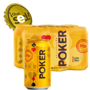 Cerveza Poker Lata x6Un x330ml