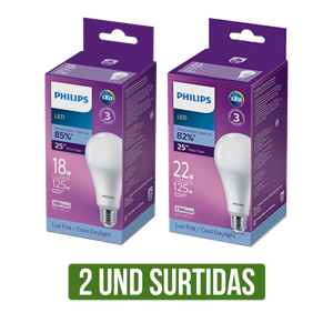 2Un Surtido Bombillo Led Bulb 6500K (18W/22W)