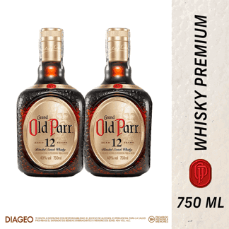 2 Un Whisky Old Parr 12años x750ml