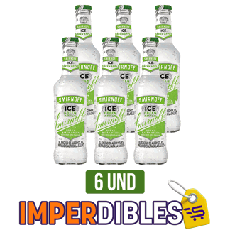 6Un Vodka Smirnoff Ice Green Apple Botella x275ml