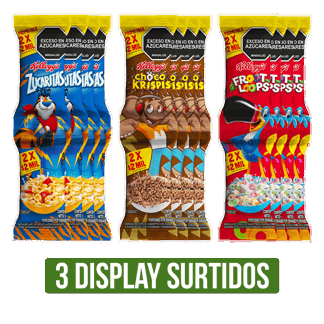 3Dp (Zucaritas x60gr/Choco Krispis x60gr/Froot Loops Dual Serve x50gr)