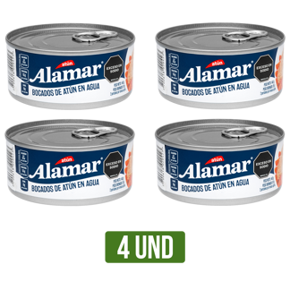 4Un Atún Alamar Bocados Agua x140gr