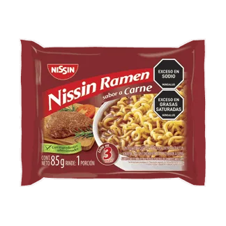 Pasta Precocida Nissin Ramen Sabor A Carne x85gr