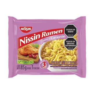 Pasta Precocida Nissin Ramen Sabor A Camarón x85gr
