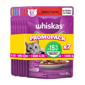 Oferta (Alimento Humedo Whiskas Surtido AhorraPack x7Un x85gr 15% Descuento)
